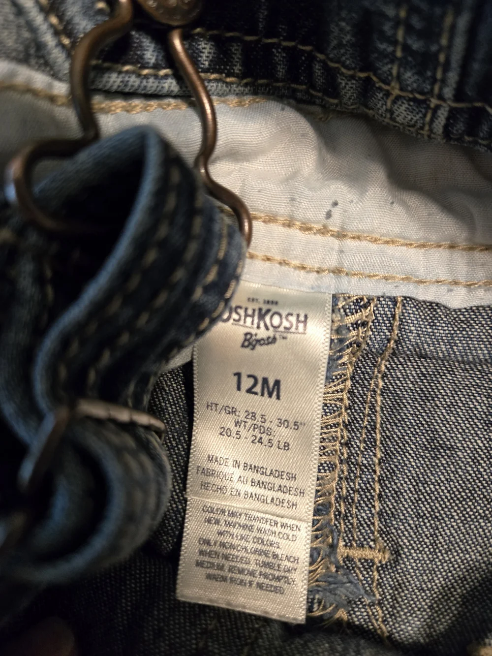 OshKosh B'gosh Medium Wash Carpenter Overalls 12M